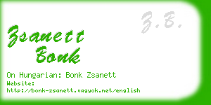 zsanett bonk business card